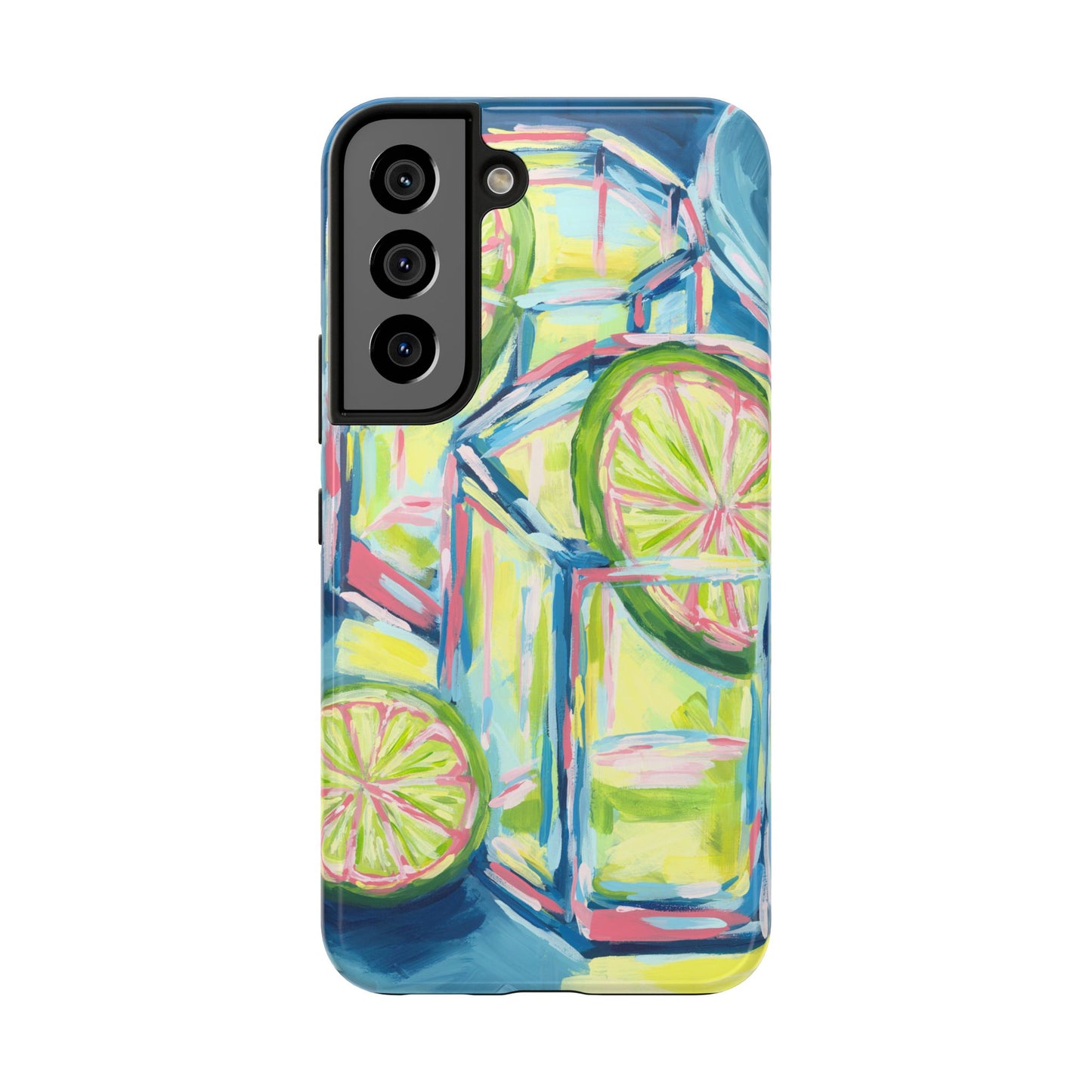 Pink Lime Green Yellow Margaritas Acrylic Tough Phone Case | Various Models Available