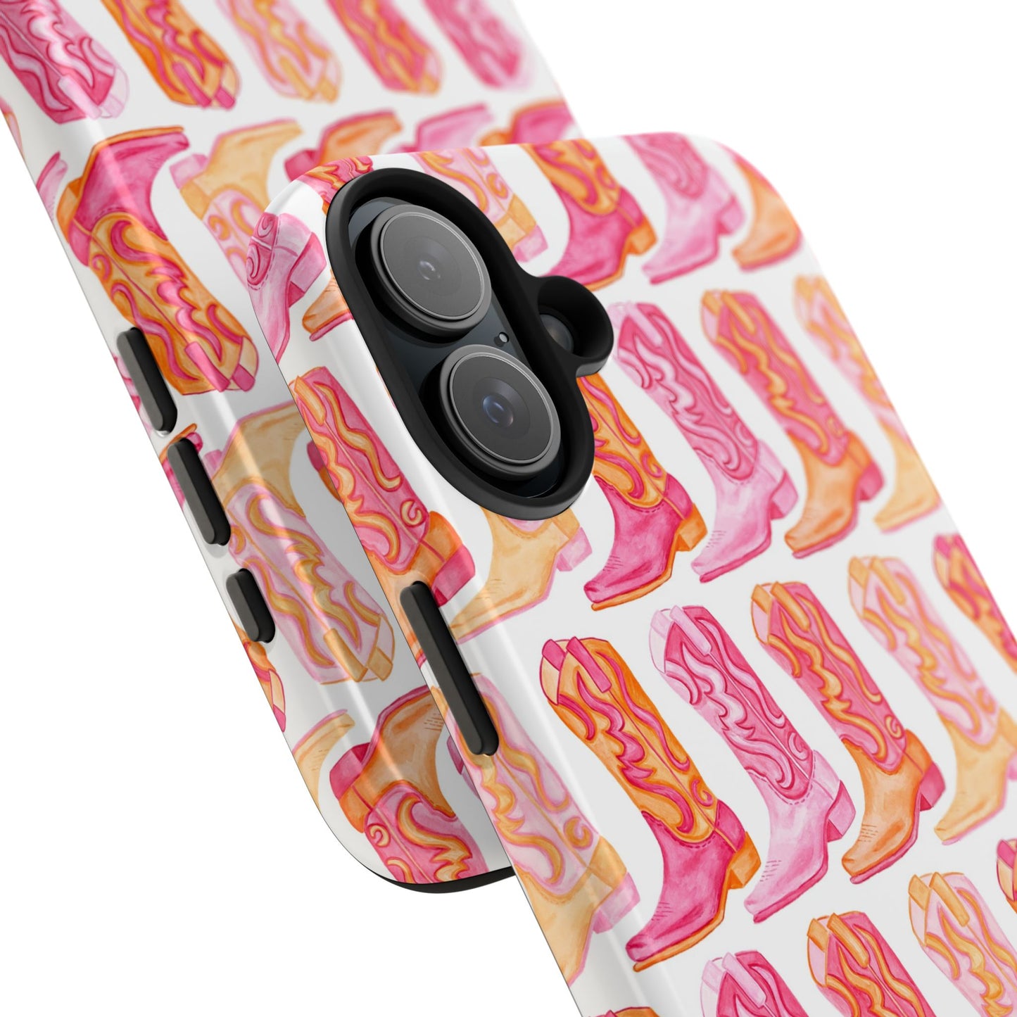 Rows of Hot Pink & Orange Cowboy Boots Tough Phone Cases | Various Models Available