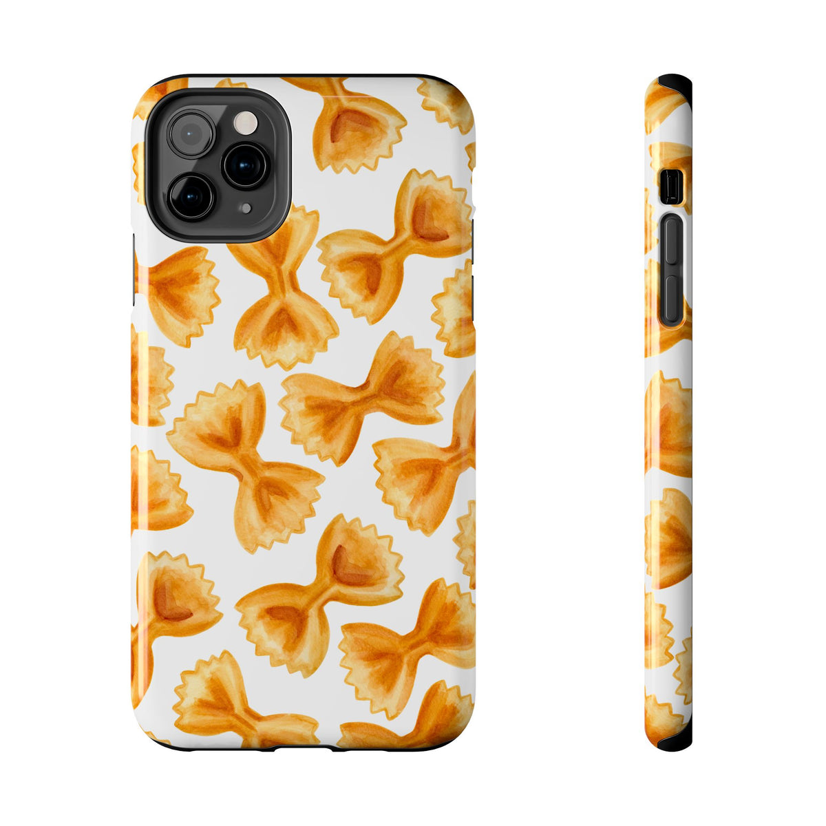 Tossed Farfalle Bow Tie Pasta Watercolor Illustrated White Tough Phone Case | Various Models iPhone 11 Pro Max