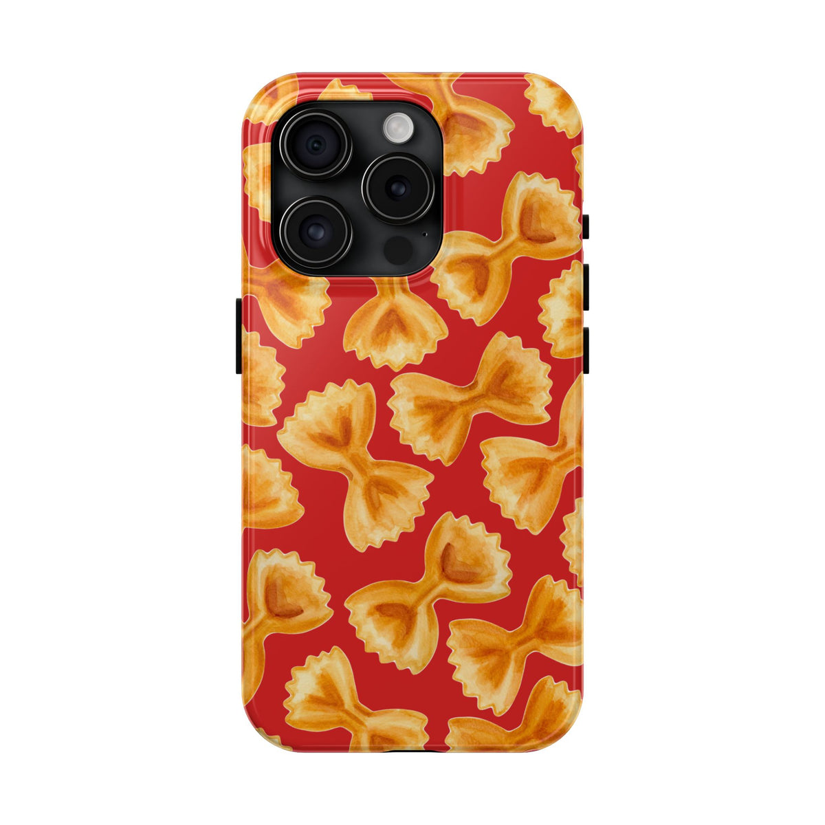Copy of Tossed Farfalle Pasta Watercolor Illustrated Tough Phone Case | Various Models iPhone 15 Pro