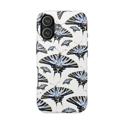 Light Blue Swallowtail Butterflies Watercolor Illustrated Pale Blue Tough Phone Case | Various Models iPhone 17