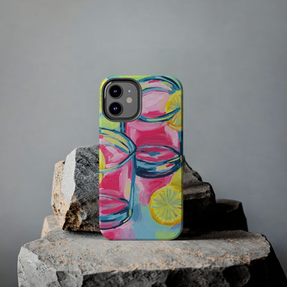Pink Lemonade Abstract Acrylic Cocktails Tough Phone Case | Various Models Available