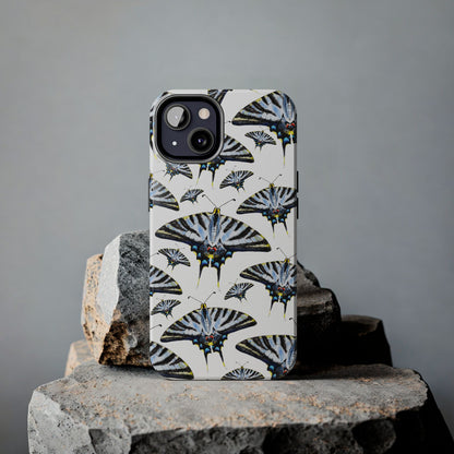 Light Blue Swallowtail Butterflies Watercolor Illustrated Pale Blue Tough Phone Case | Various Models