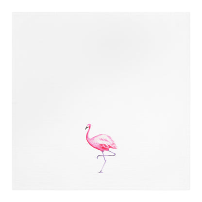 Pink Flamingo Watercolor Illustrated Tea Towel