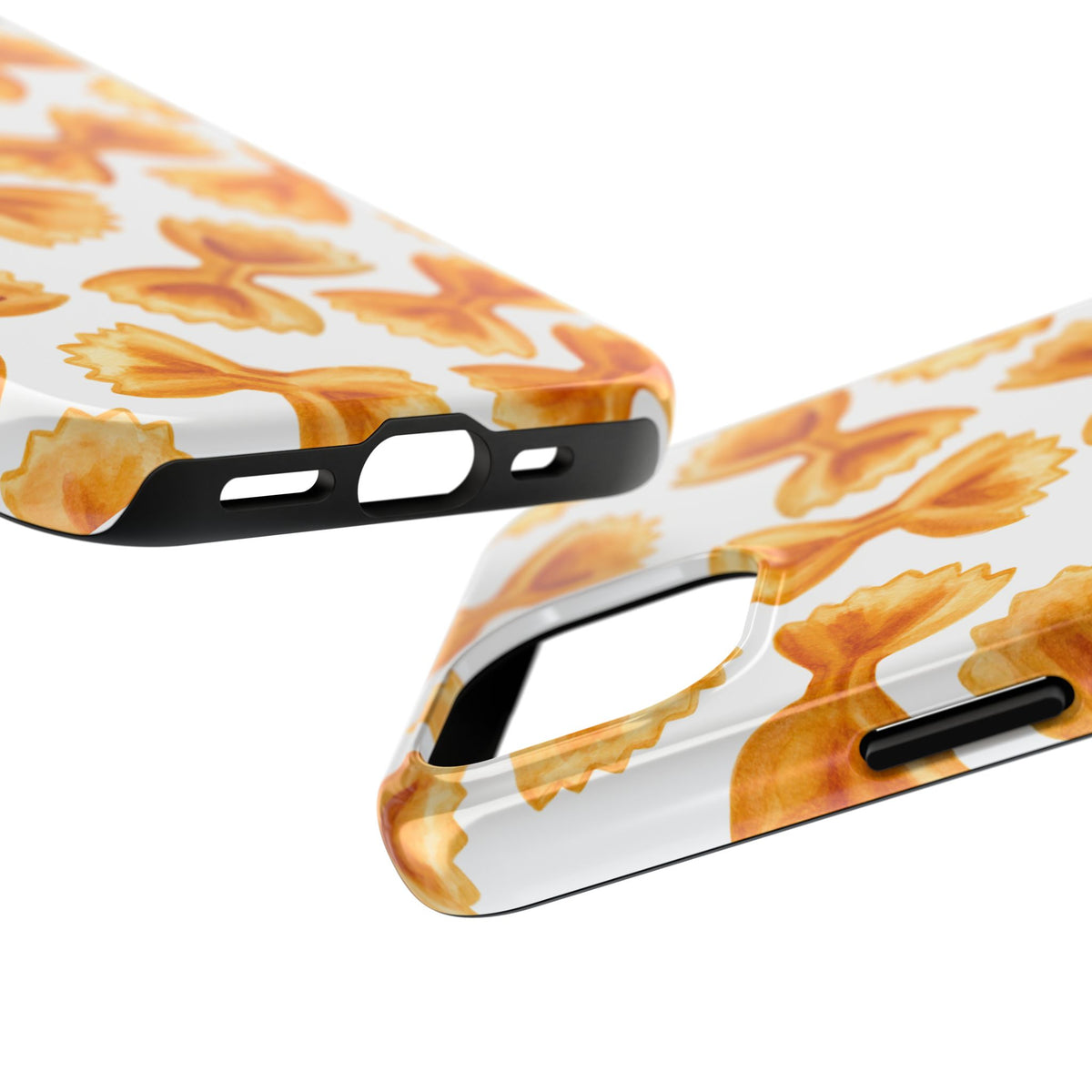 Tossed Farfalle Bow Tie Pasta Watercolor Illustrated White Tough Phone Case | Various Models