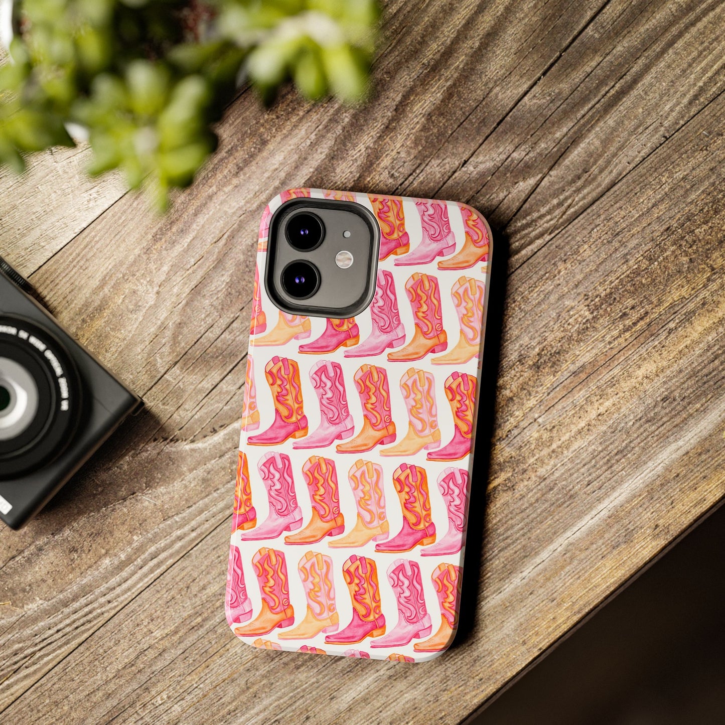 Rows of Hot Pink & Orange Cowboy Boots Tough Phone Cases | Various Models Available