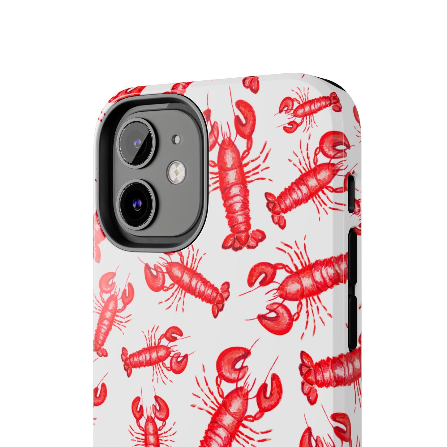 Watercolor Red Lobster Coastal Illustrated Patterned Tough Phone Case | Various Models
