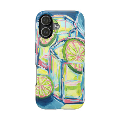 Pink Lime Green Yellow Margaritas Acrylic Tough Phone Case | Various Models Available