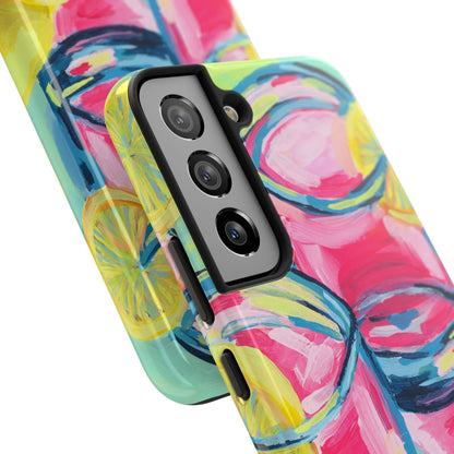 Pink Lemonade Abstract Acrylic Cocktails Tough Phone Case | Various Models Available