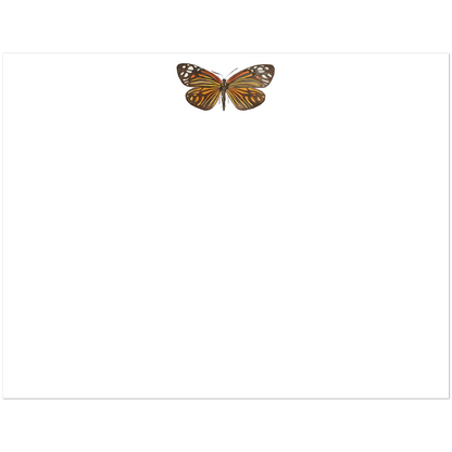 Set of 10 Butterfly Watercolor Illustrated Flat Notecards & Envelopes | 2 Sizes 4.25x5.5″ (SM)