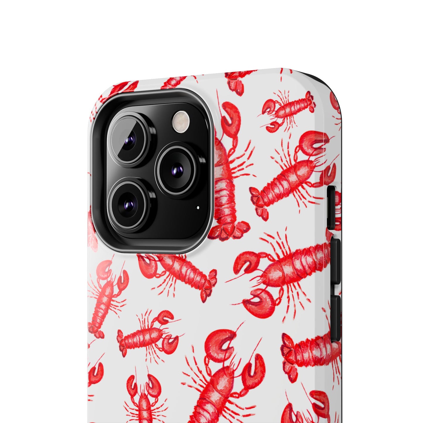 Watercolor Red Lobster Coastal Illustrated Patterned Tough Phone Case | Various Models