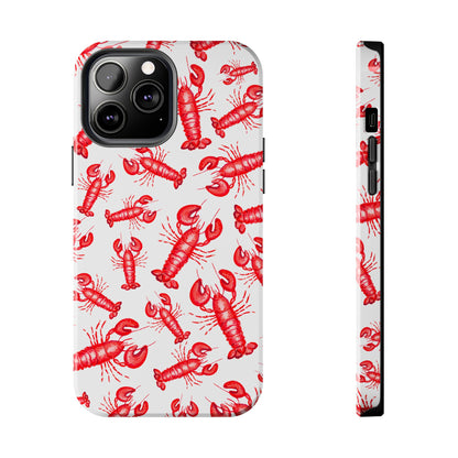 Watercolor Red Lobster Coastal Illustrated Patterned Tough Phone Case | Various Models