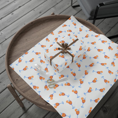 Aperol Spritz Gift Wrap Tossed Pattern | Matte or Glossy