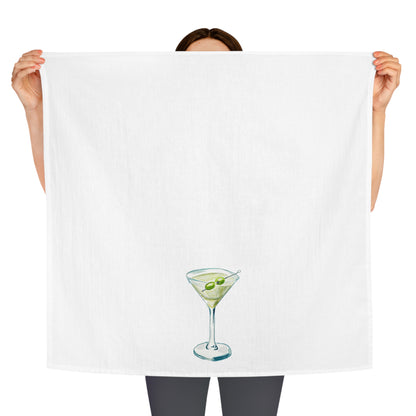 Tea Towel | Martini Cocktail Watercolor Illustration | Fun Kitchen | Cocktail Lover Gift | Barware Decor | Hostess Housewarming Gift