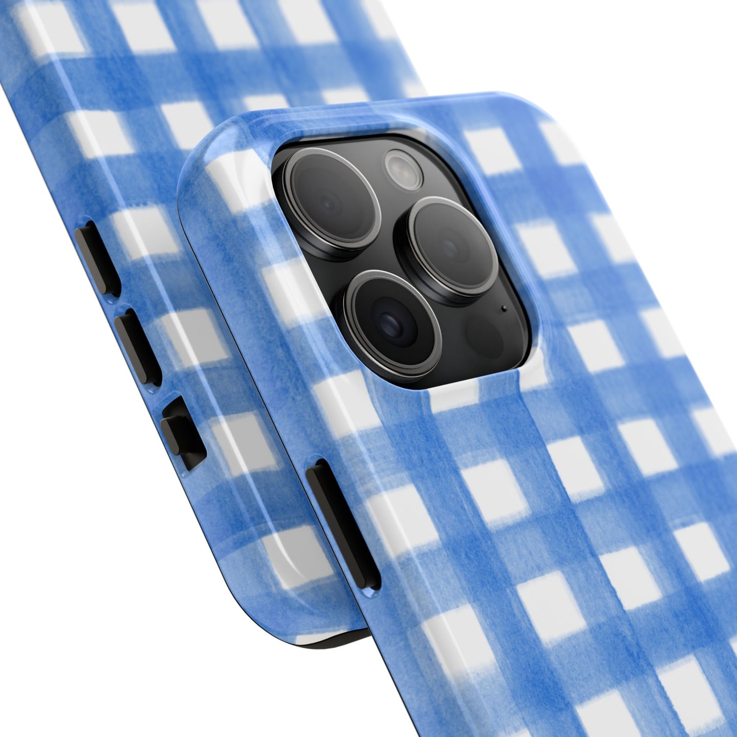 Blue Gingham Watercolor Preppy Tough Phone Case | Various models