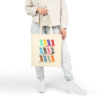 Canvas Tote | 12 Eras Watercolor Cowboy Boot Tote | Music Lover Birthday Bachelorette Gift Hostess
