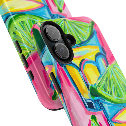 Pink Tequila Shot & Limes Acrylic Tough Phone Case | Various Models Available