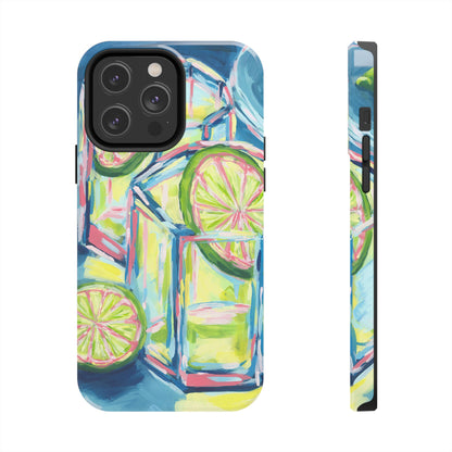 Pink Lime Green Yellow Margaritas Acrylic Tough Phone Case | Various Models Available