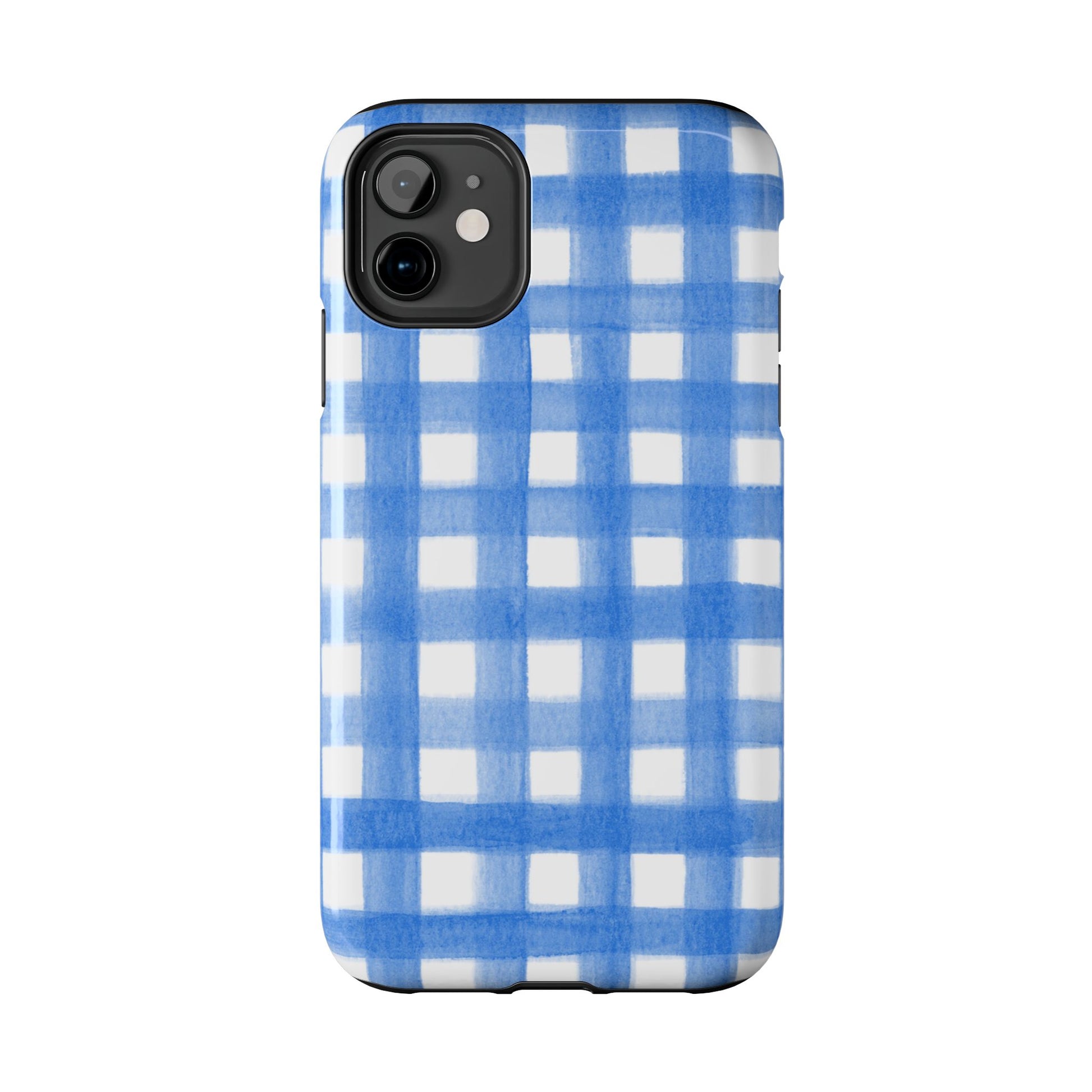 Blue Gingham Watercolor Preppy Tough Phone Case | Various models