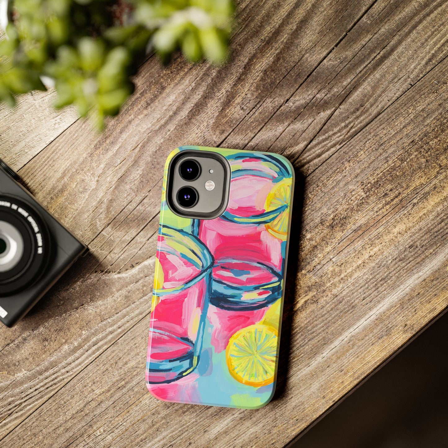 Pink Lemonade Abstract Acrylic Cocktails Tough Phone Case | Various Models Available