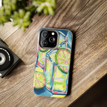 Pink Lime Green Yellow Margaritas Acrylic Tough Phone Case | Various Models Available