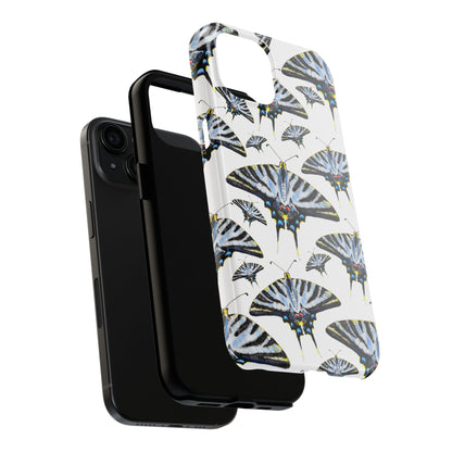 Light Blue Swallowtail Butterflies Watercolor Illustrated Pale Blue Tough Phone Case | Various Models