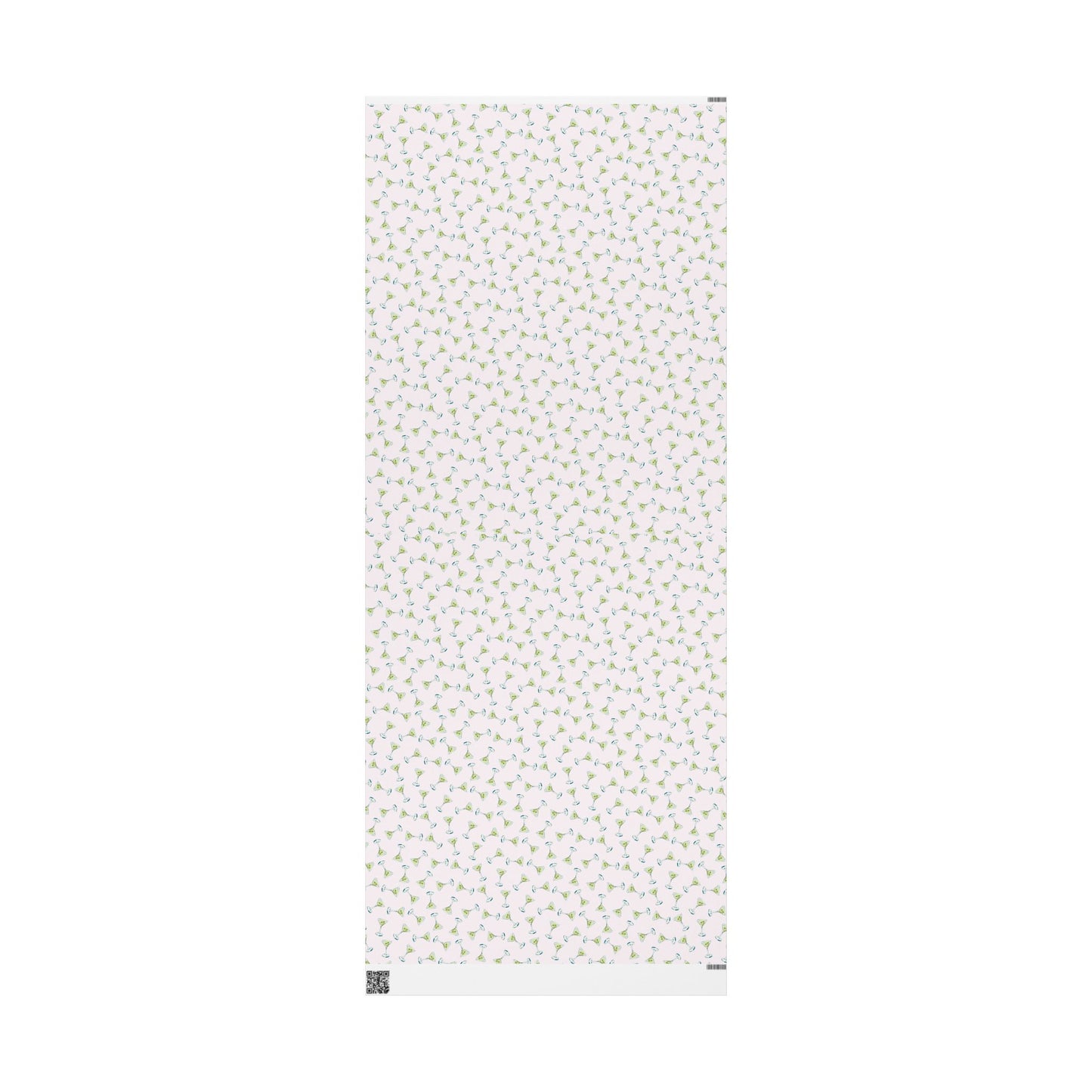 Gift Wrap | Mini Blush Pink Watercolor Martini Tossed Pattern | Matte or Glossy 30" x 72" Matte