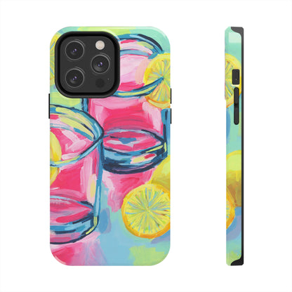 Pink Lemonade Abstract Acrylic Cocktails Tough Phone Case | Various Models Available