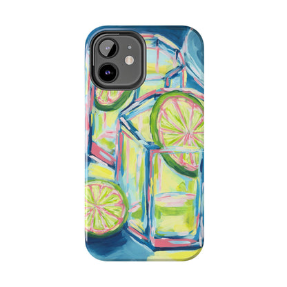 Pink Lime Green Yellow Margaritas Acrylic Tough Phone Case | Various Models Available