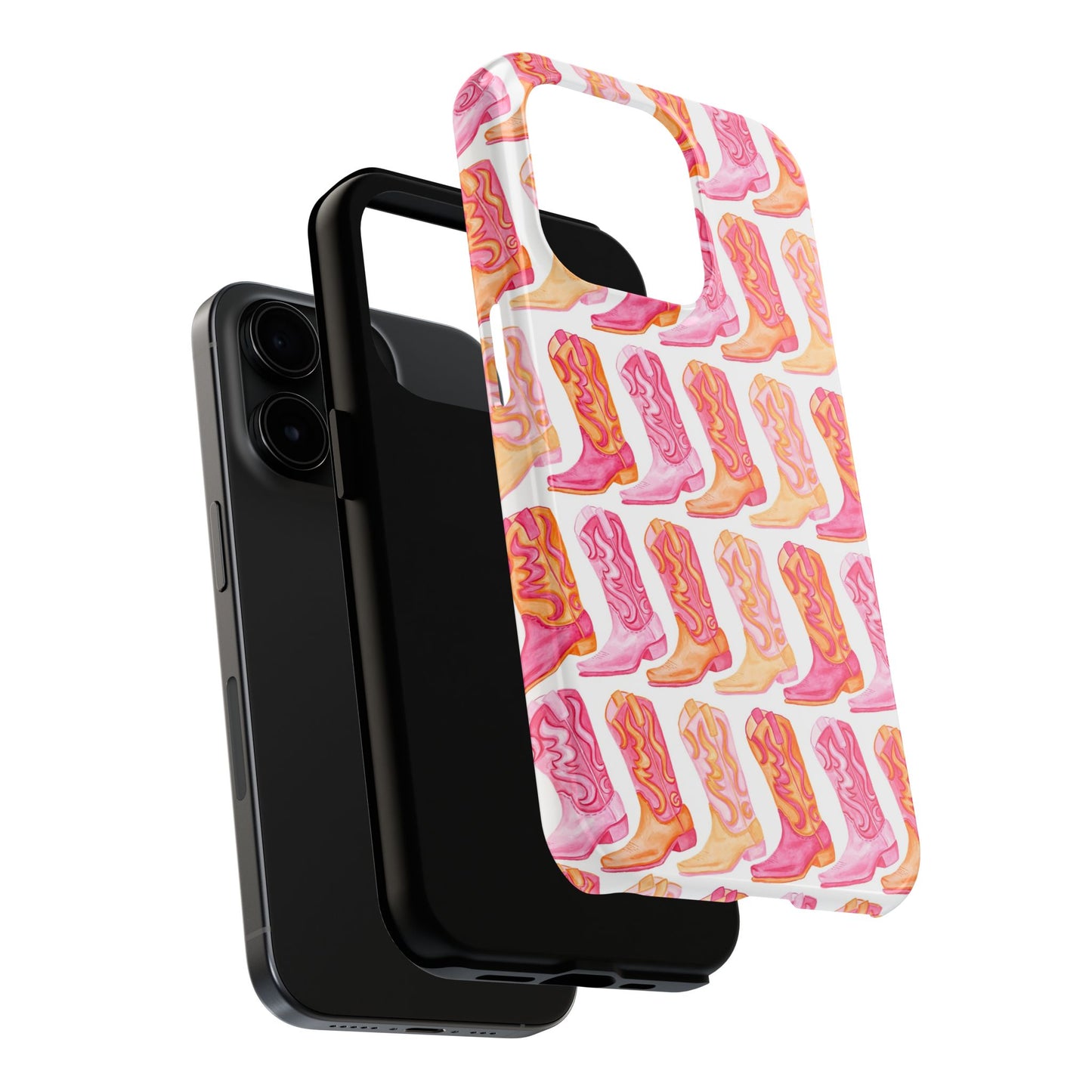 Rows of Hot Pink & Orange Cowboy Boots Tough Phone Cases | Various Models Available