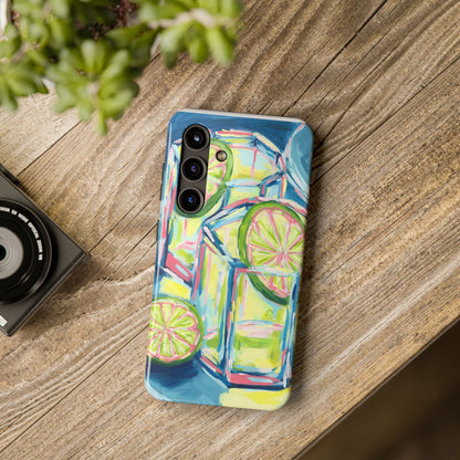 Pink Lime Green Yellow Margaritas Acrylic Tough Phone Case | Various Models Available