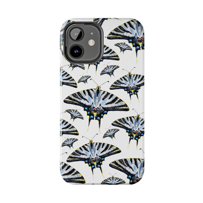 Light Blue Swallowtail Butterflies Watercolor Illustrated Pale Blue Tough Phone Case | Various Models