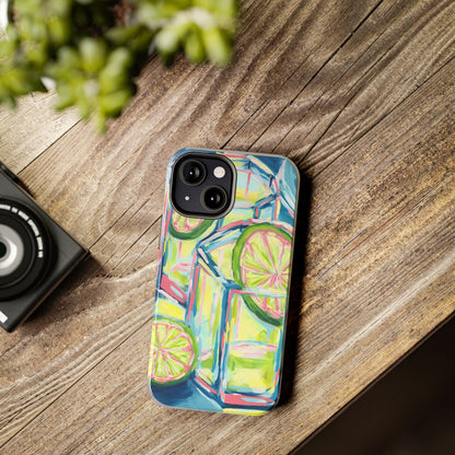 Pink Lime Green Yellow Margaritas Acrylic Tough Phone Case | Various Models Available