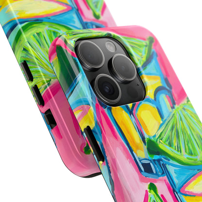 Pink Tequila Shot & Limes Acrylic Tough Phone Case | Various Models Available
