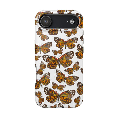 Black & Orange Butterfly Watercolor Illustrated Tossed Pattern Tough Phone Case | Various Models iPhone 17 Air