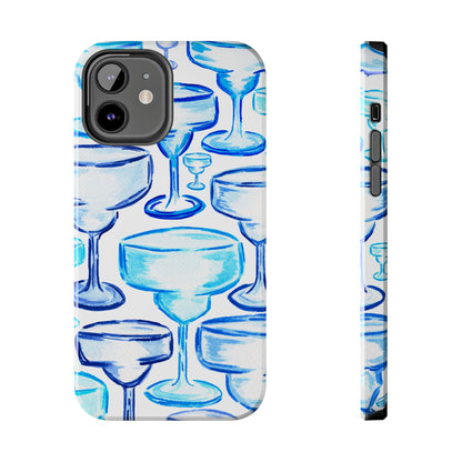 Coastal Shades of Blue Watercolor Margaritas Tough Phone Case | Various Models Available iPhone 12