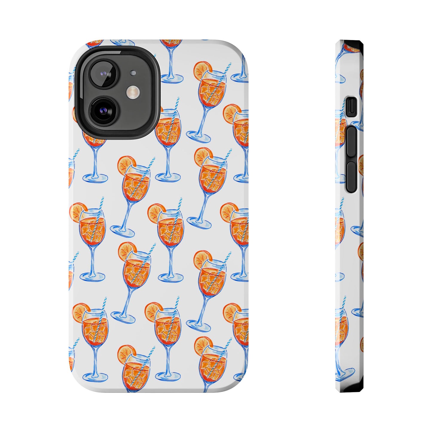 Aperol Spritz Watercolor Patterned Phone Case | Various Models iPhone 12 Mini