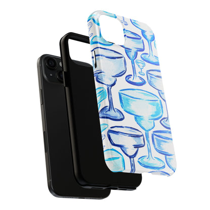 Coastal Shades of Blue Watercolor Margaritas Tough Phone Case | Various Models Available