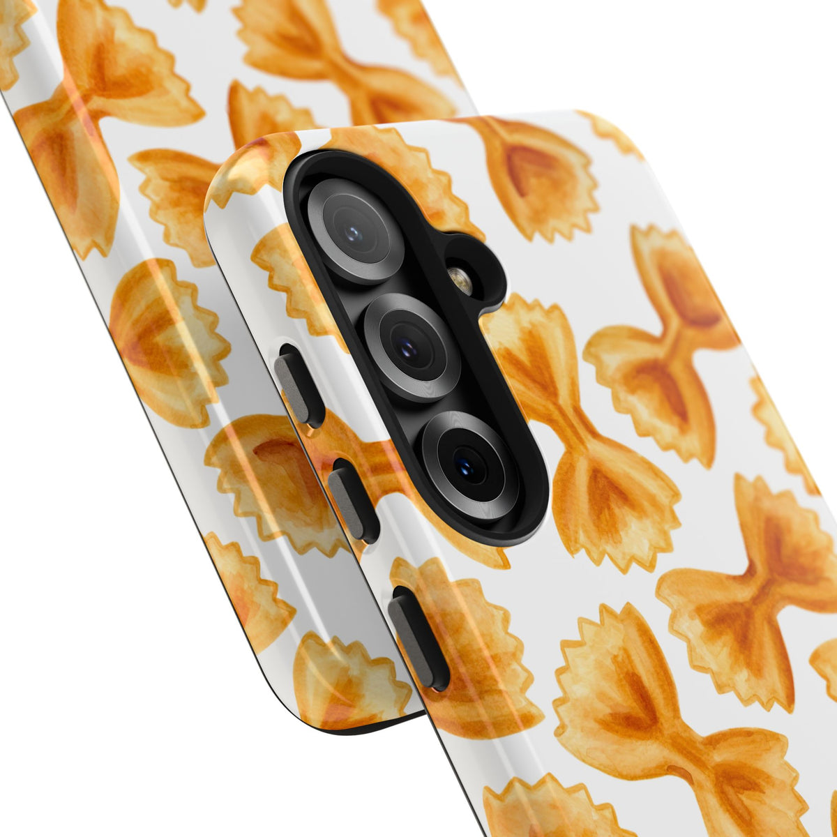Tossed Farfalle Bow Tie Pasta Watercolor Illustrated White Tough Phone Case | Various Models
