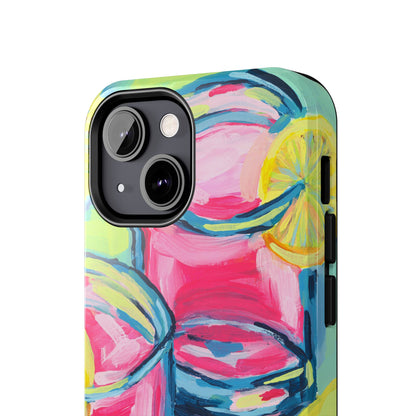 Pink Lemonade Abstract Acrylic Cocktails Tough Phone Case | Various Models Available