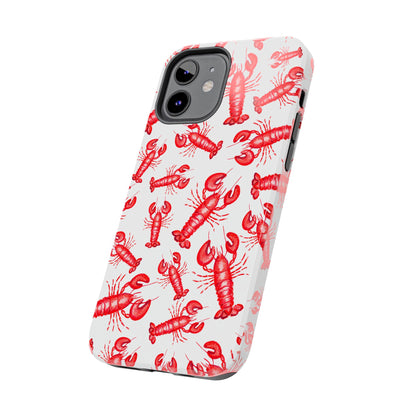 Watercolor Red Lobster Coastal Illustrated Patterned Tough Phone Case | Various Models