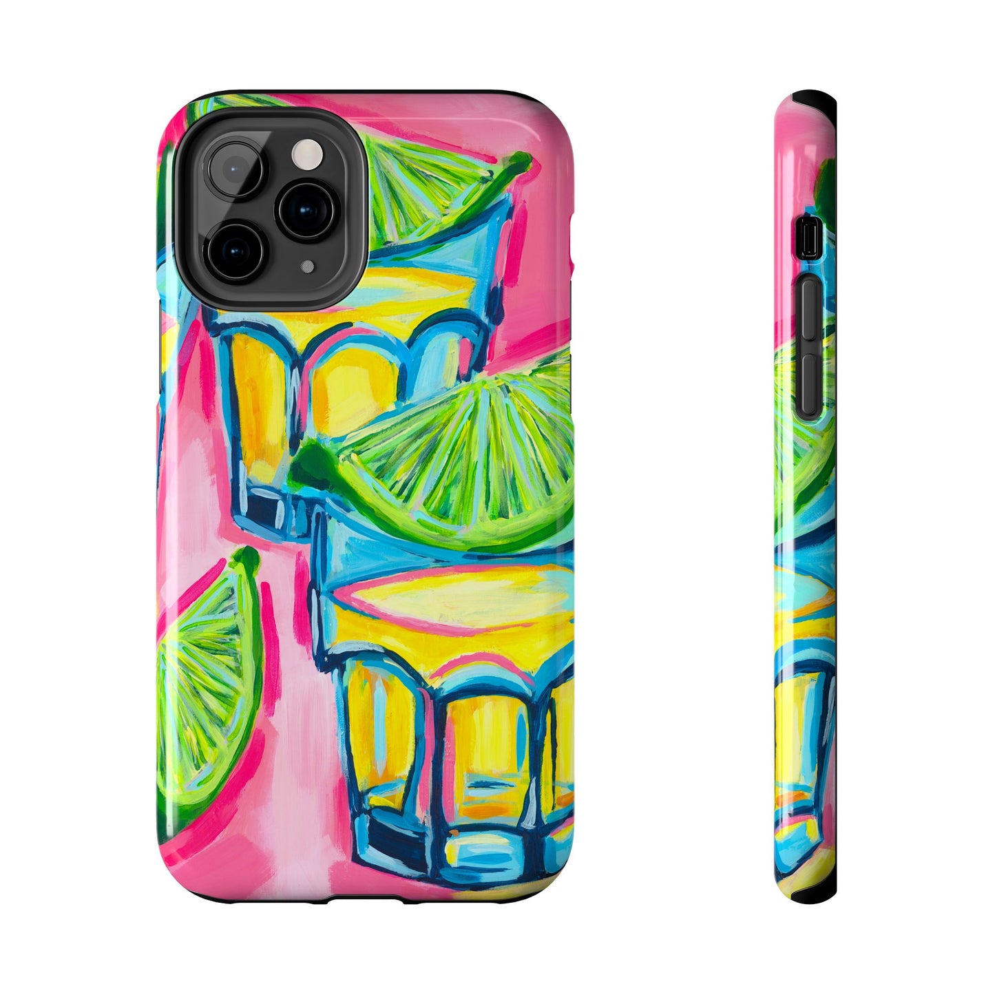 Pink Tequila Shot & Limes Acrylic Tough Phone Case | Various Models Available