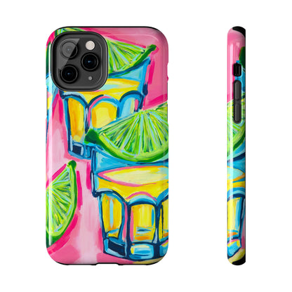 Pink Tequila Shot & Limes Acrylic Tough Phone Case | Various Models Available