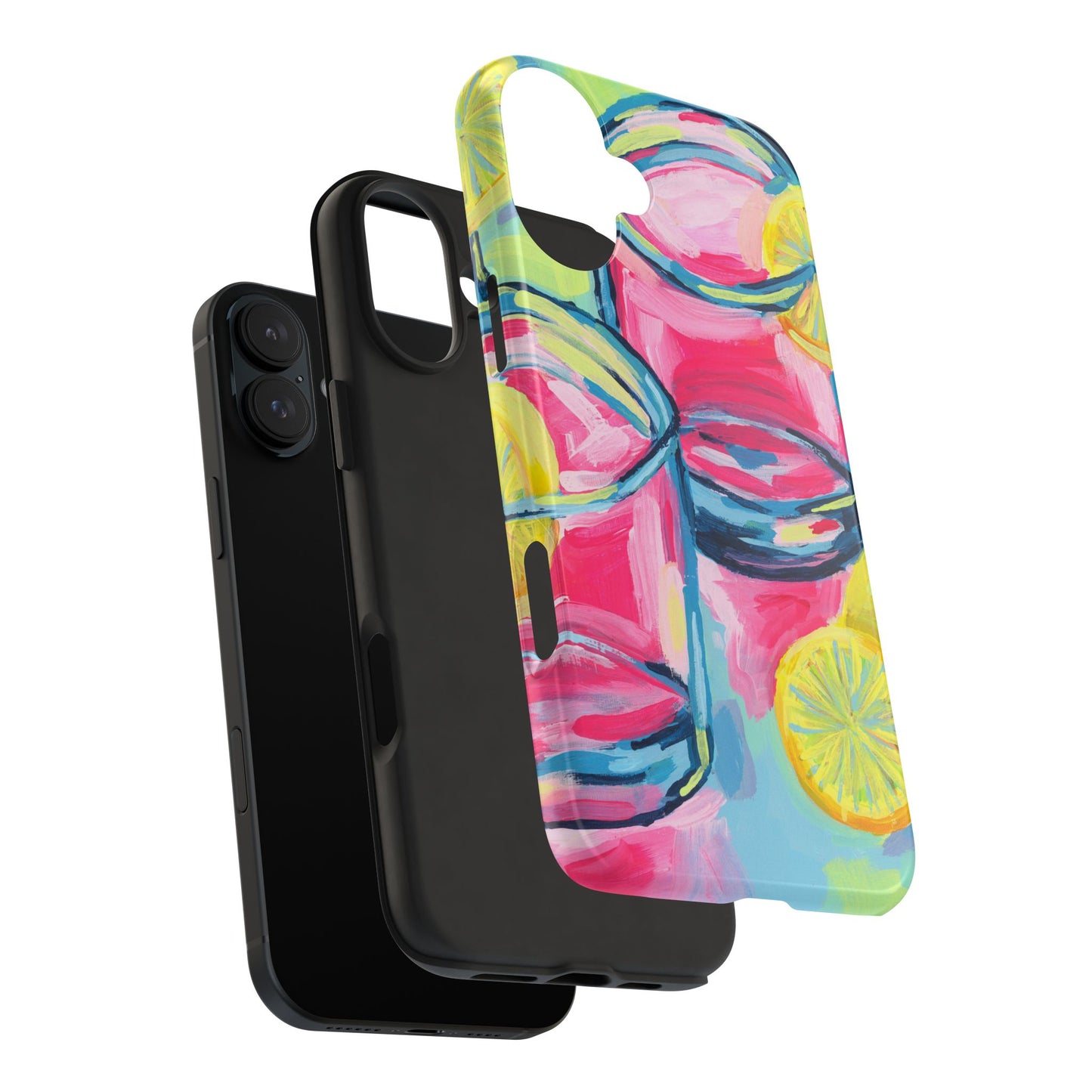 Pink Lemonade Abstract Acrylic Cocktails Tough Phone Case | Various Models Available