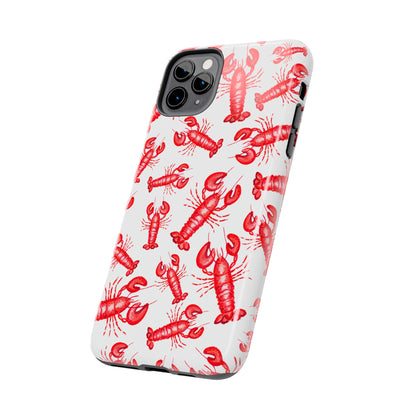 Watercolor Red Lobster Coastal Illustrated Patterned Tough Phone Case | Various Models
