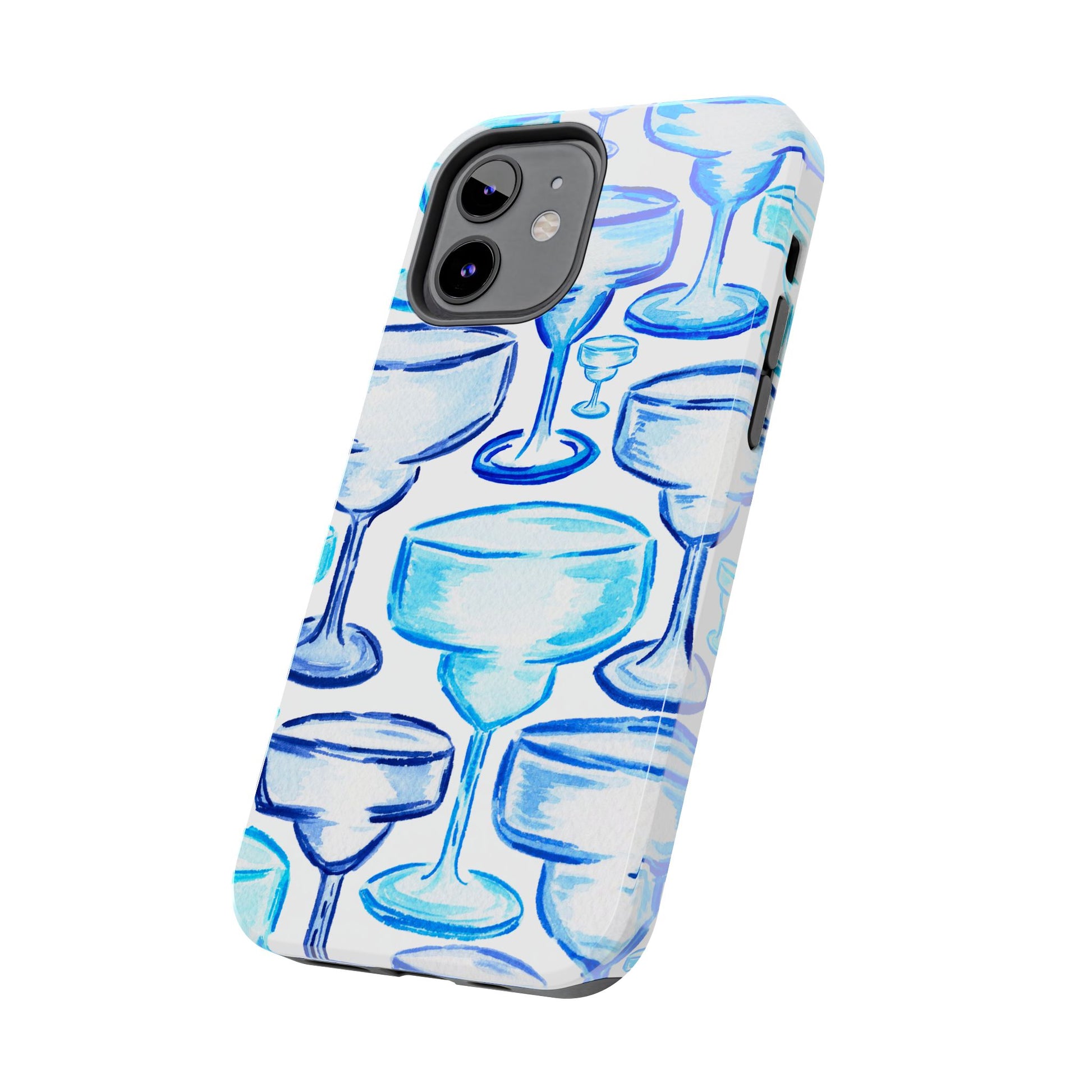 Coastal Shades of Blue Watercolor Margaritas Tough Phone Case | Various Models Available