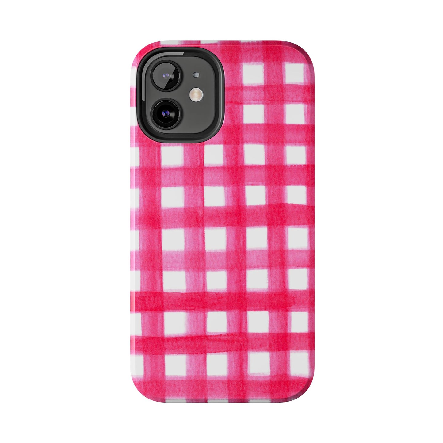 Hot Pink Gingham Watercolor Preppy Tough Phone Case | Various models