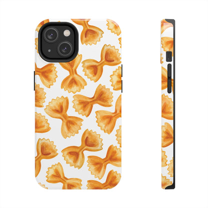 Tossed Farfalle Bow Tie Pasta Watercolor Illustrated White Tough Phone Case | Various Models