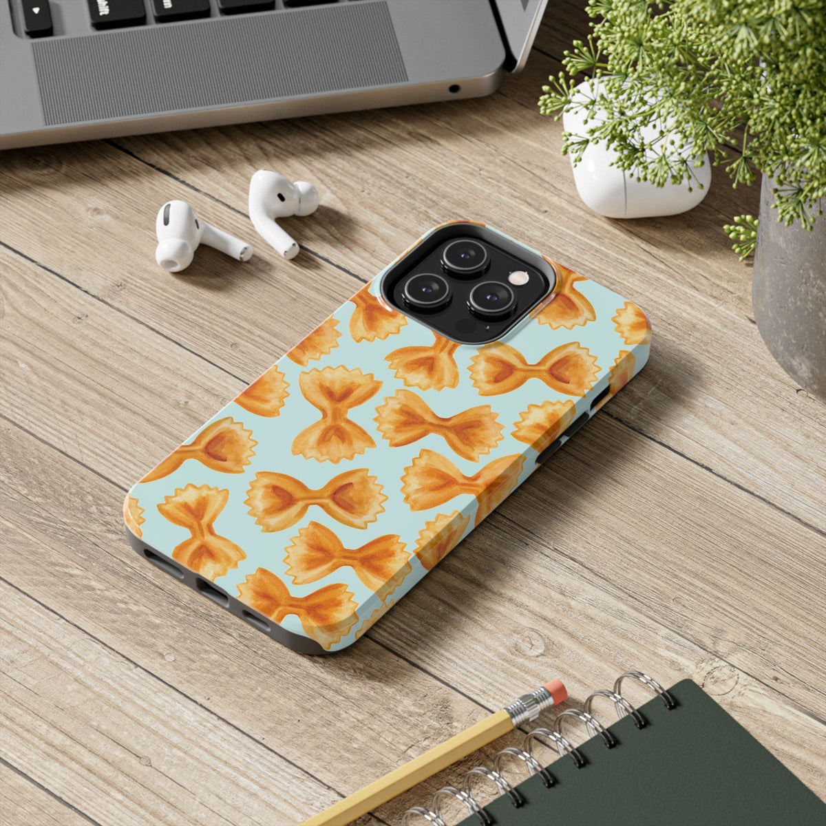 Copy of Copy of Copy of Copy of Tossed Farfalle Pasta Watercolor Illustrated Tough Phone Case | Various Models