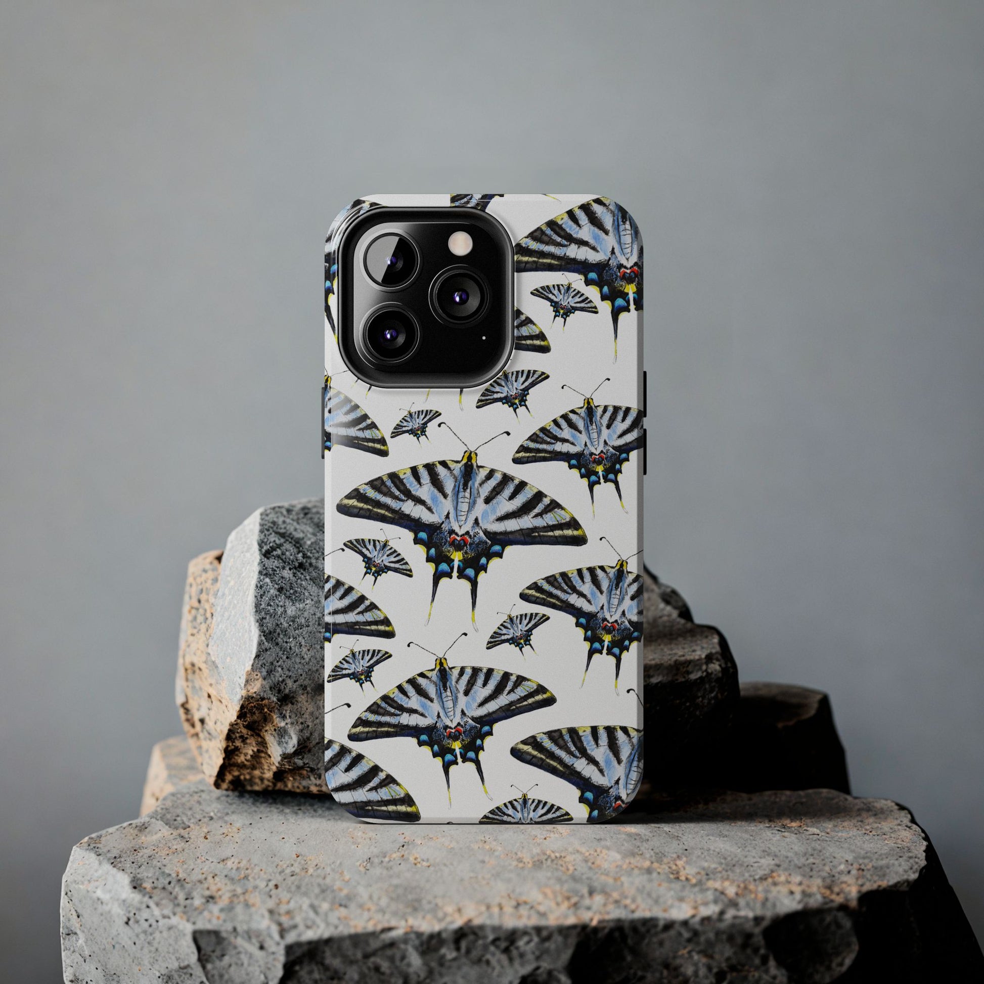 Light Blue Swallowtail Butterflies Watercolor Illustrated Pale Blue Tough Phone Case | Various Models